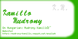 kamillo mudrony business card